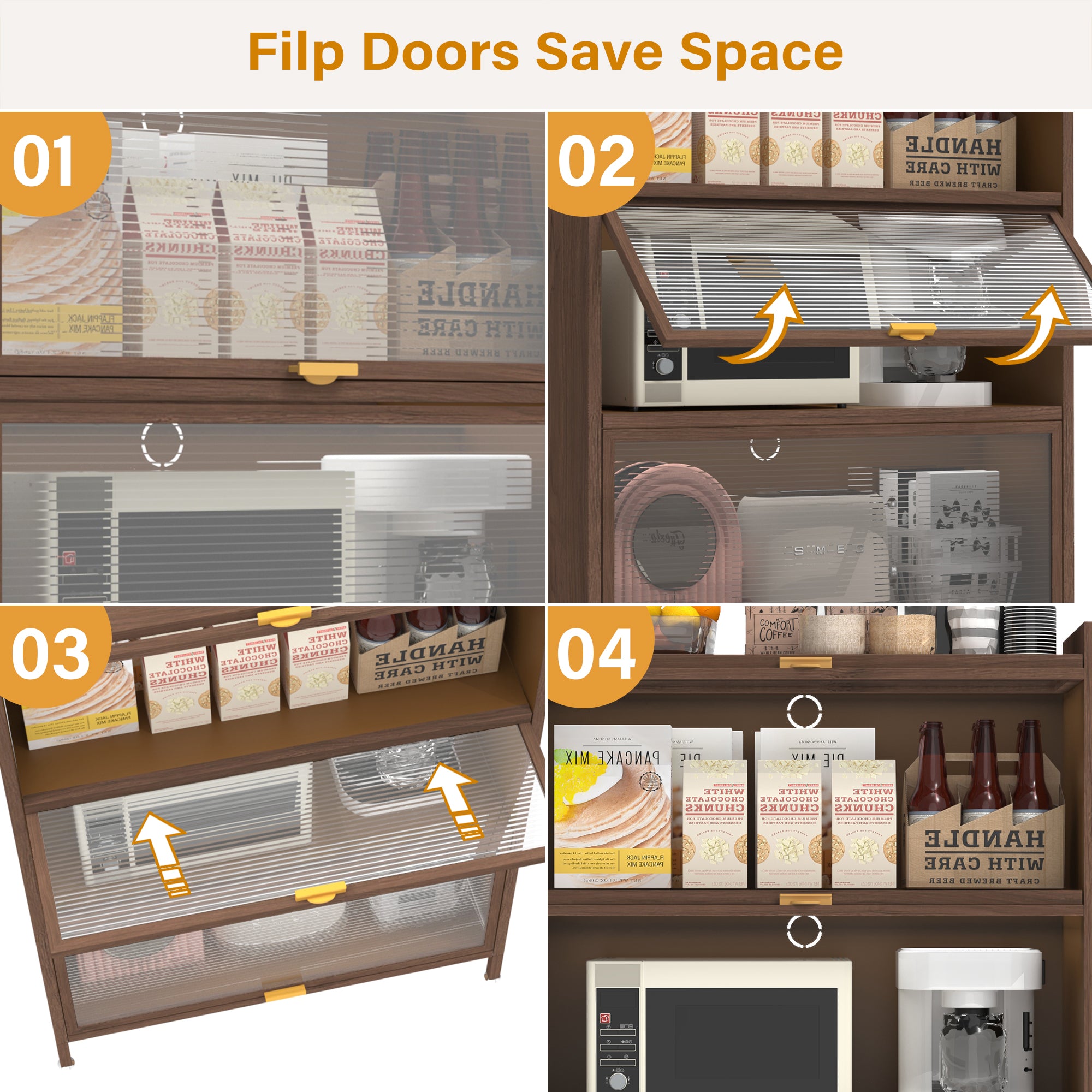44" Tall Metal 3 Flip Doors Cabinet