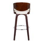 30" Mid-Century Modern Fixed-Height Barstool with Swivel