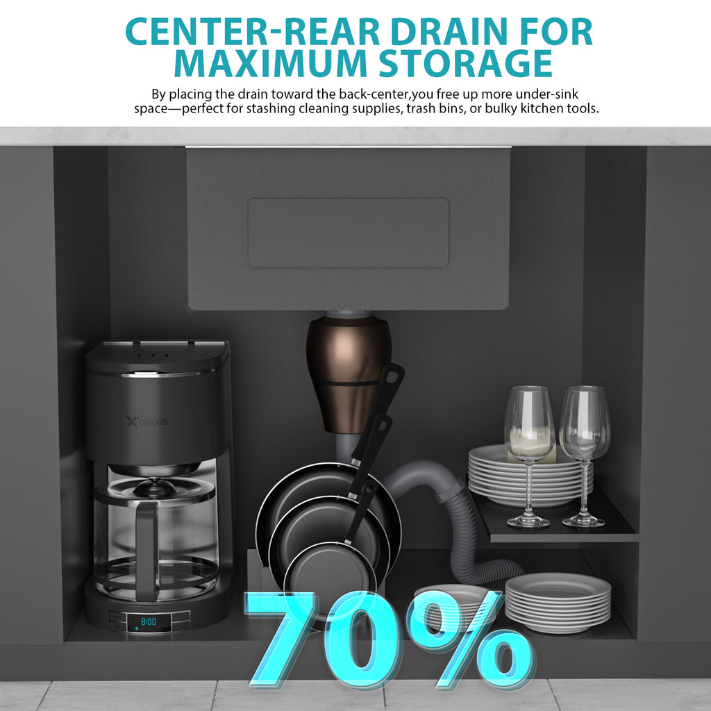 17" Undermount Kitchen Sink - Workstation Design
