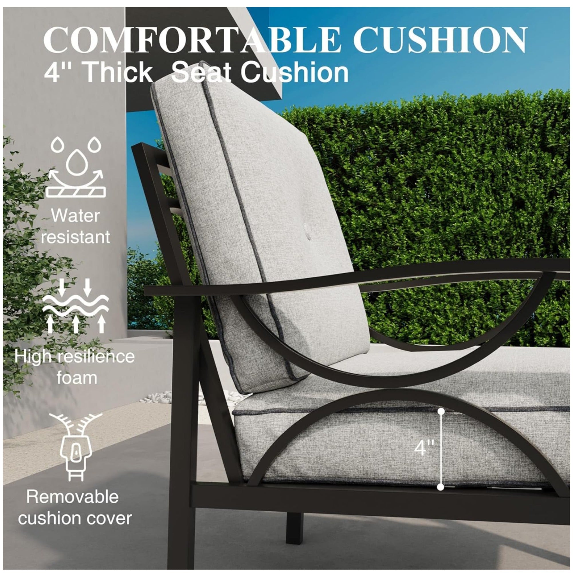 Set of 2 All-Weather Metal Armchairs