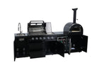 Black 112-Inch Stainless Steel Gas Outdoor Kitchen Barbecue Grill