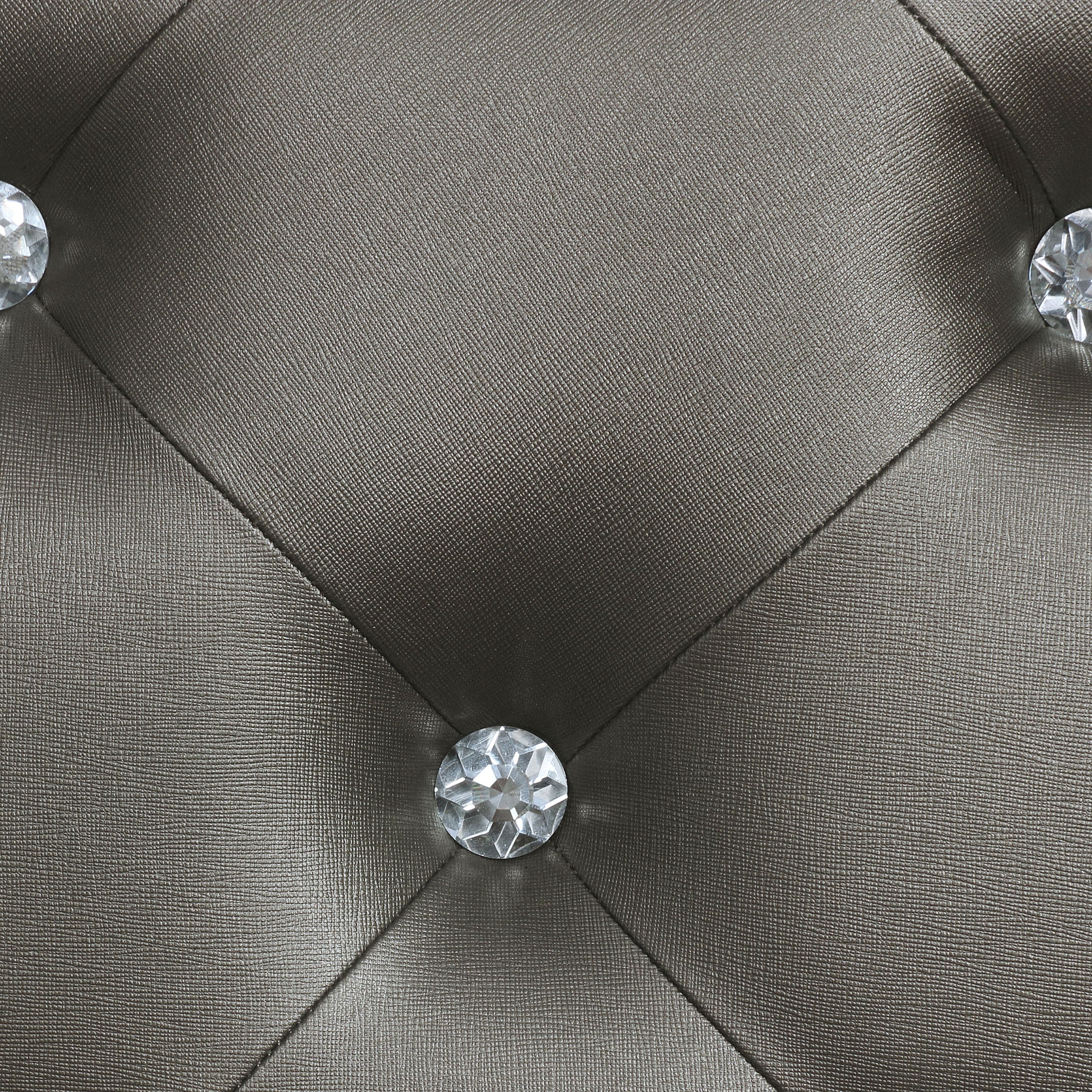 Karmen Metallic Upholstered Tufted California King Panel Bed