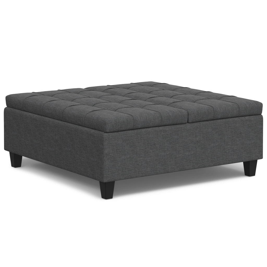 Harrison 40 Inch Wide Large Square Coffee Table Storage Ottoman