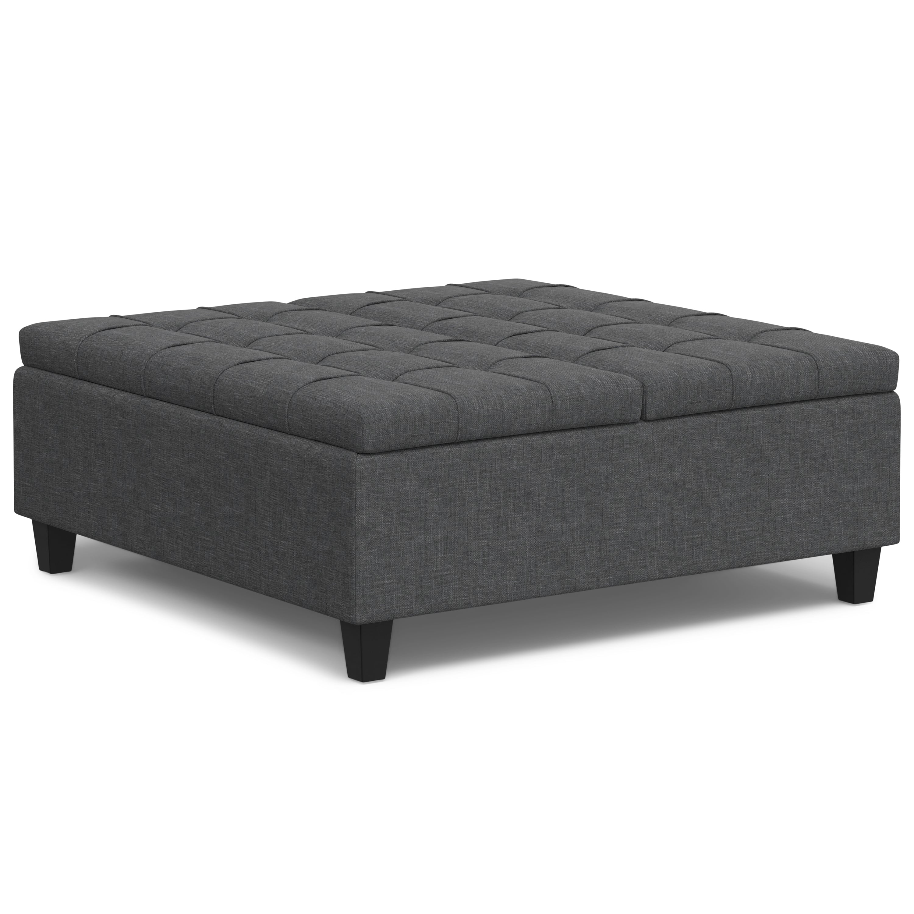 Harrison 40 Inch Wide Large Square Coffee Table Storage Ottoman