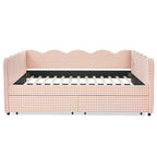 Queen Size Cozy Gingham Daybed with Storage Drawers