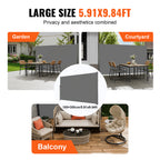 Retractable Side Awning, 71''118'' Aluminum Privacy Screen