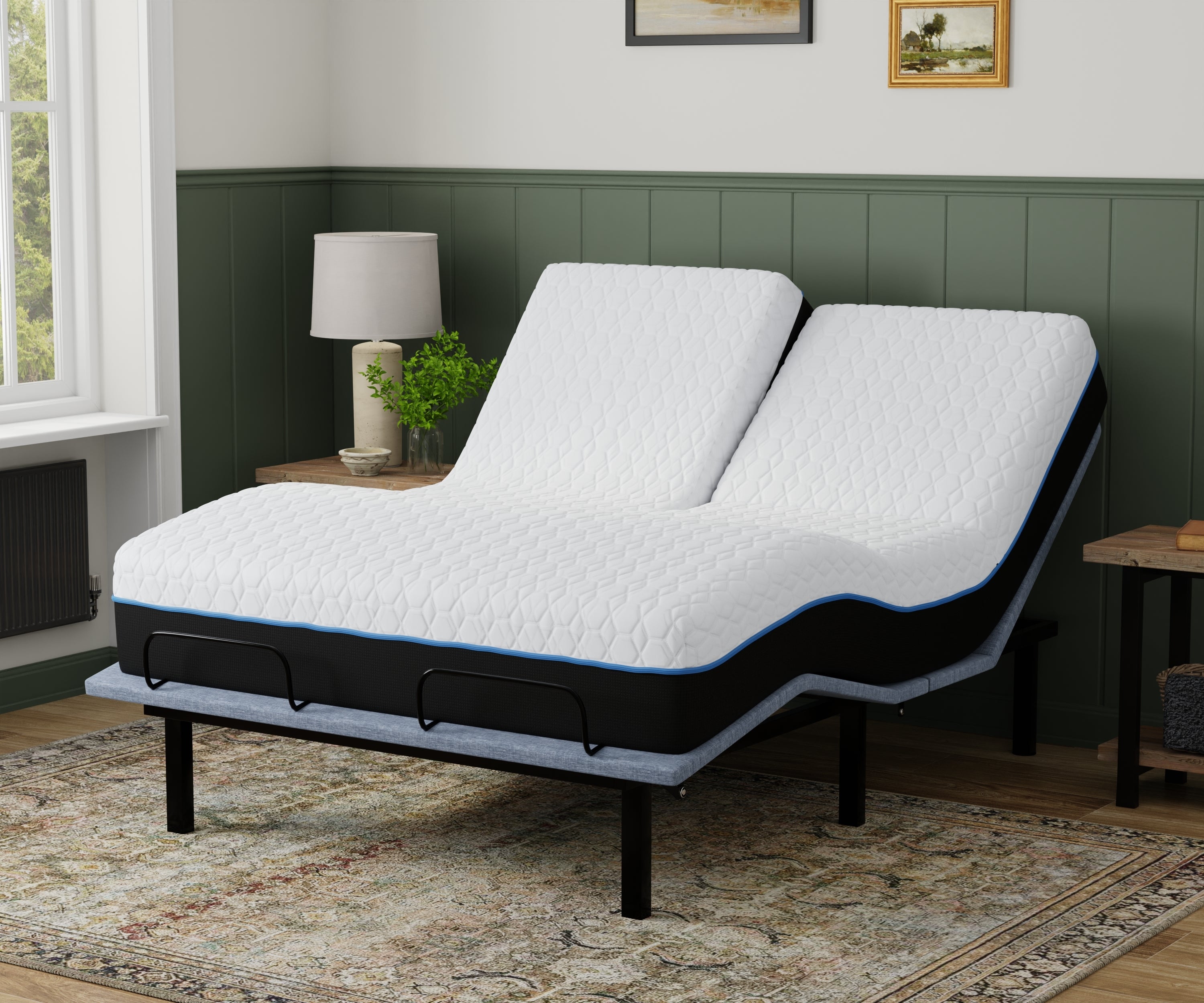 Copper Lux 12" Split Top Queen Soft Memory Foam Mattress with Phase Change Cooling Fabric