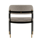 Lia Metal Chenille Armchair in Stone
