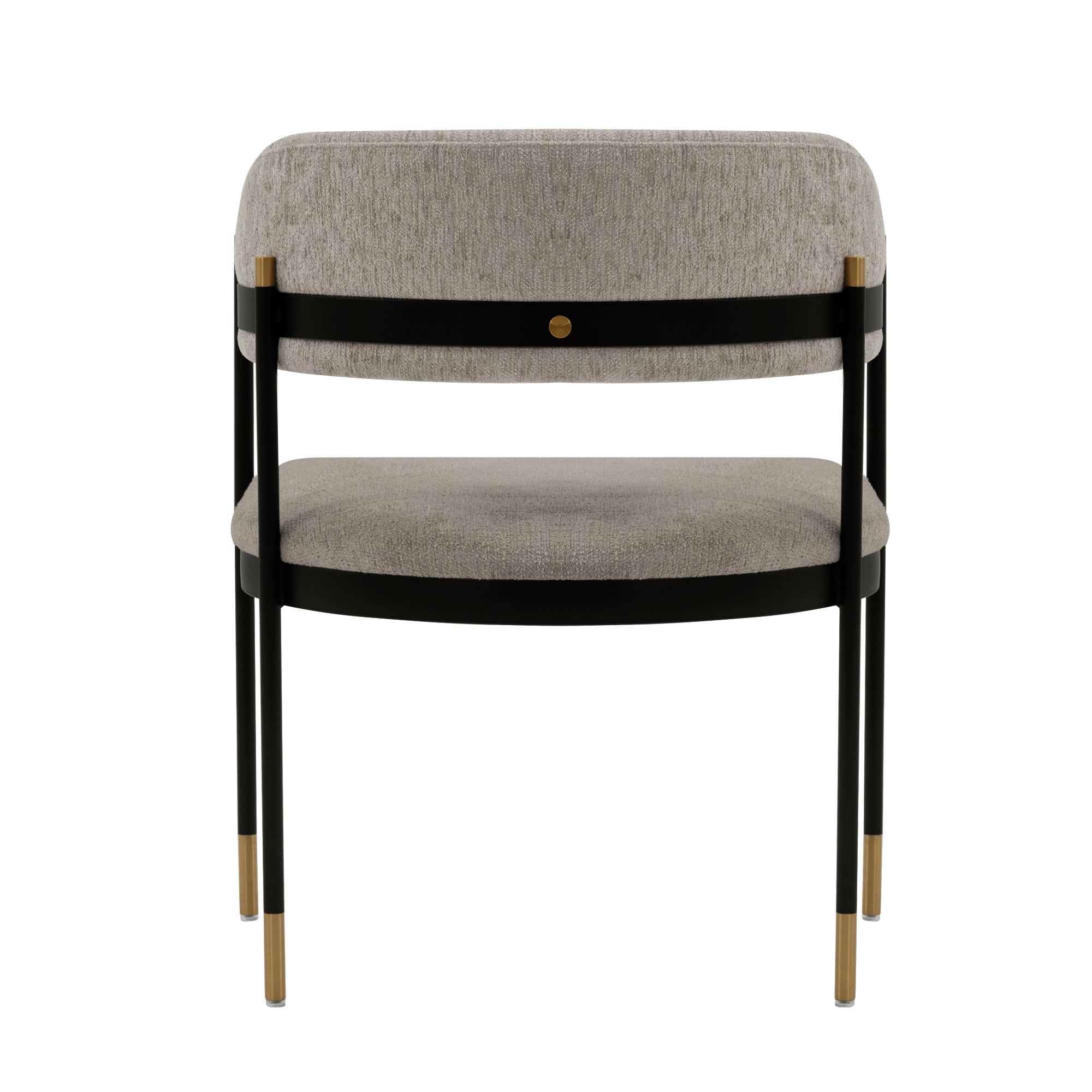 Lia Metal Chenille Armchair in Stone
