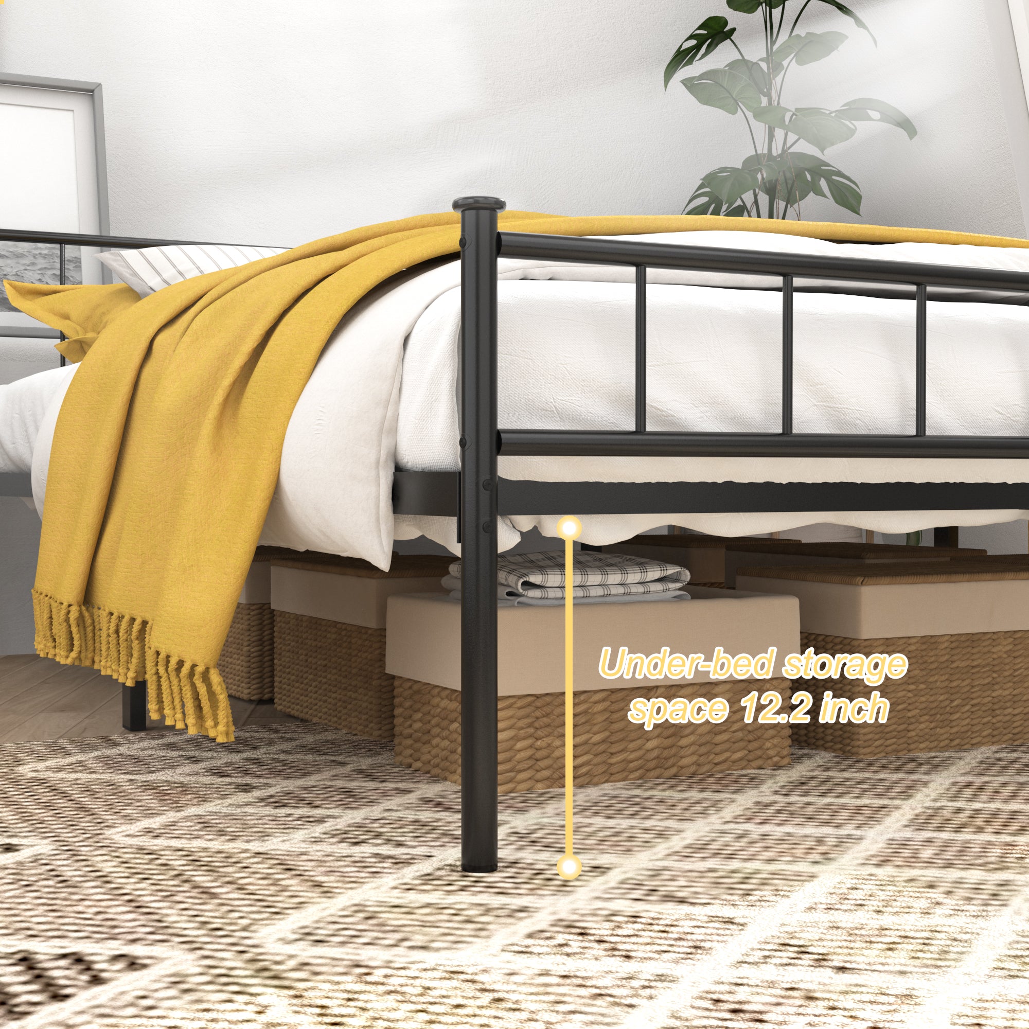 Queen Size Bed Frame With Headboard & Footboard