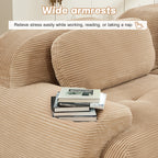 Three-Seat Modular Sofa with 3 Ottomans - Camel