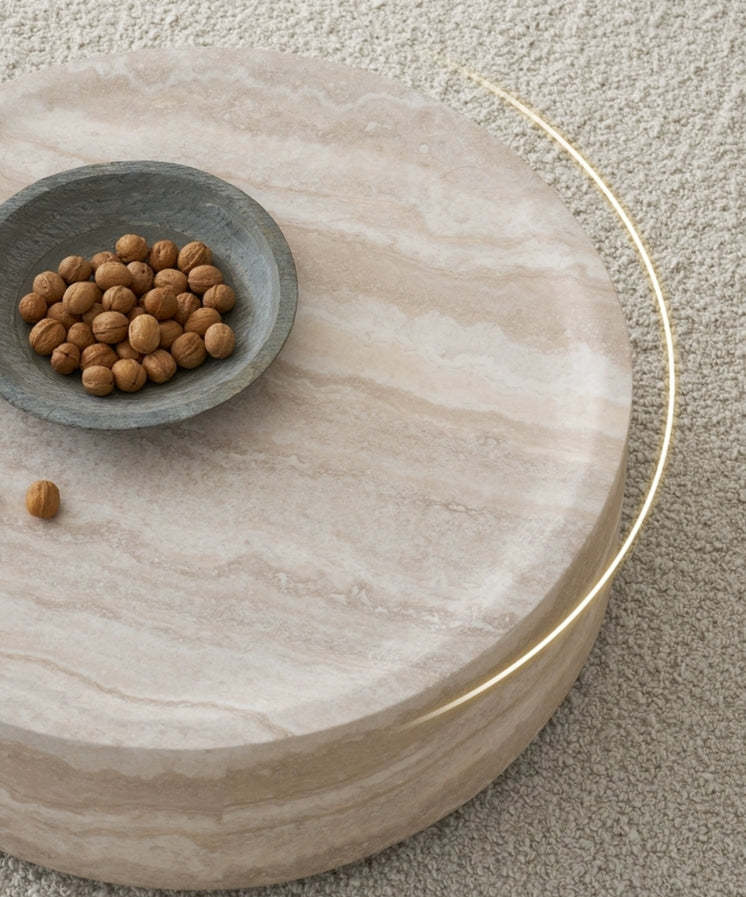 39.37'' Faux MARS Pattern Round Coffee Table