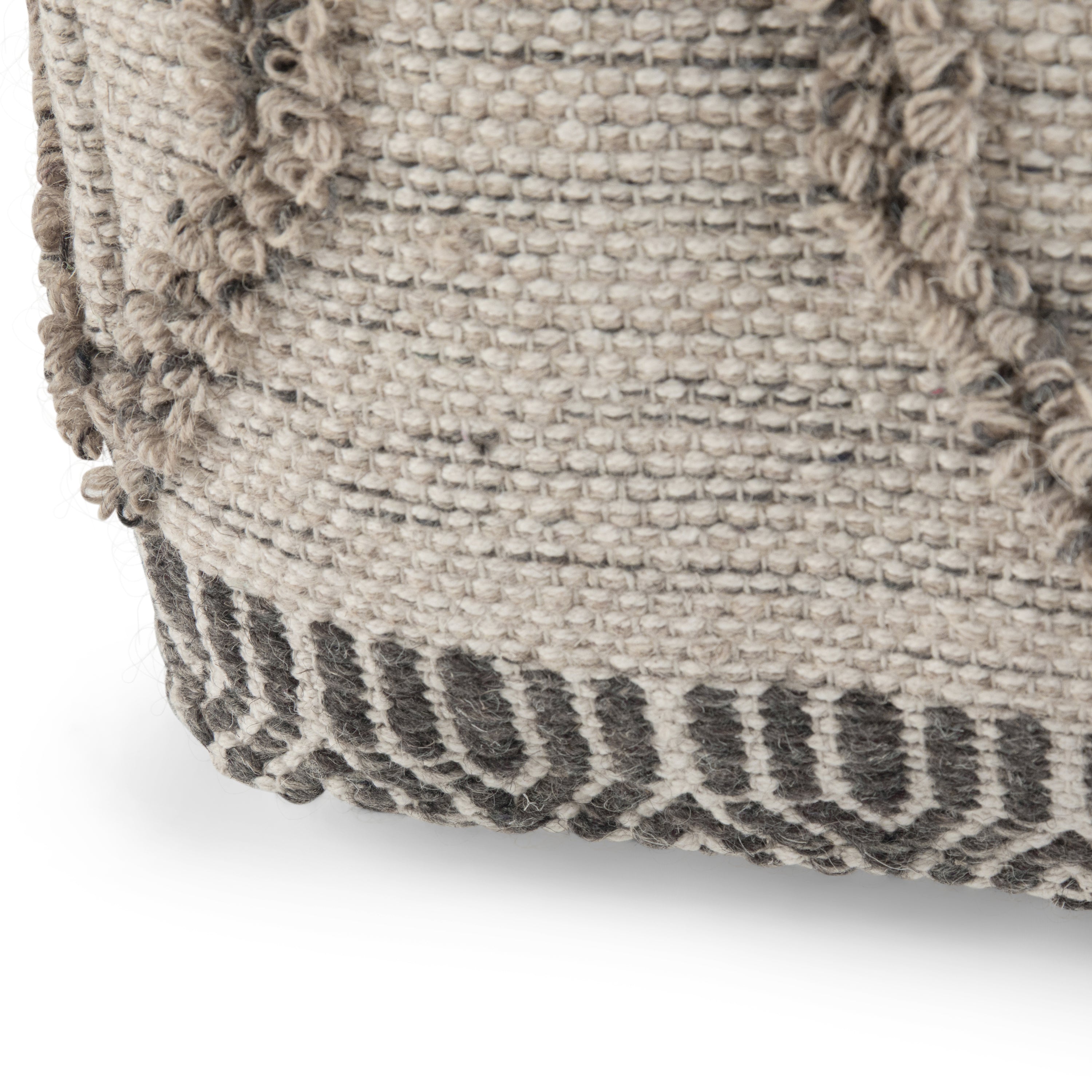 Sweeney Square Pouf Grey/Natural