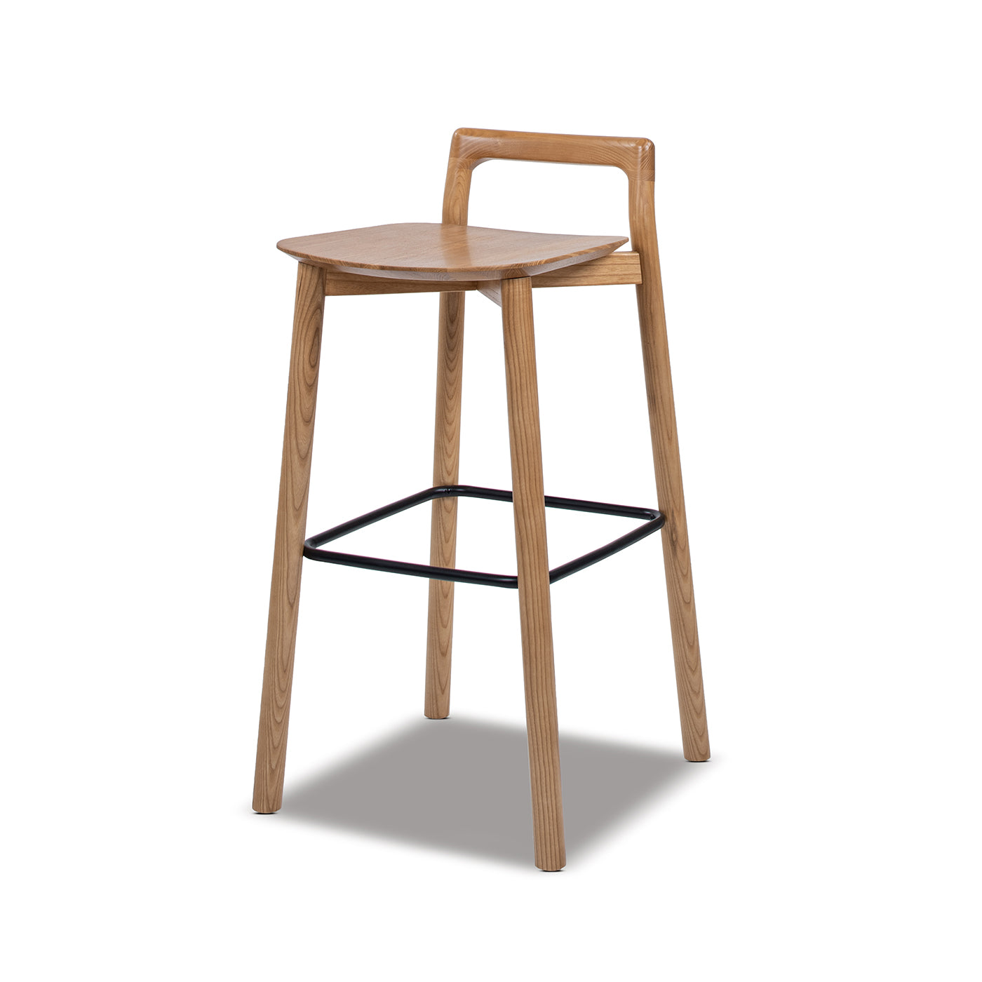 Sven 30" Modern Minimalist Low Back Wood Barstool