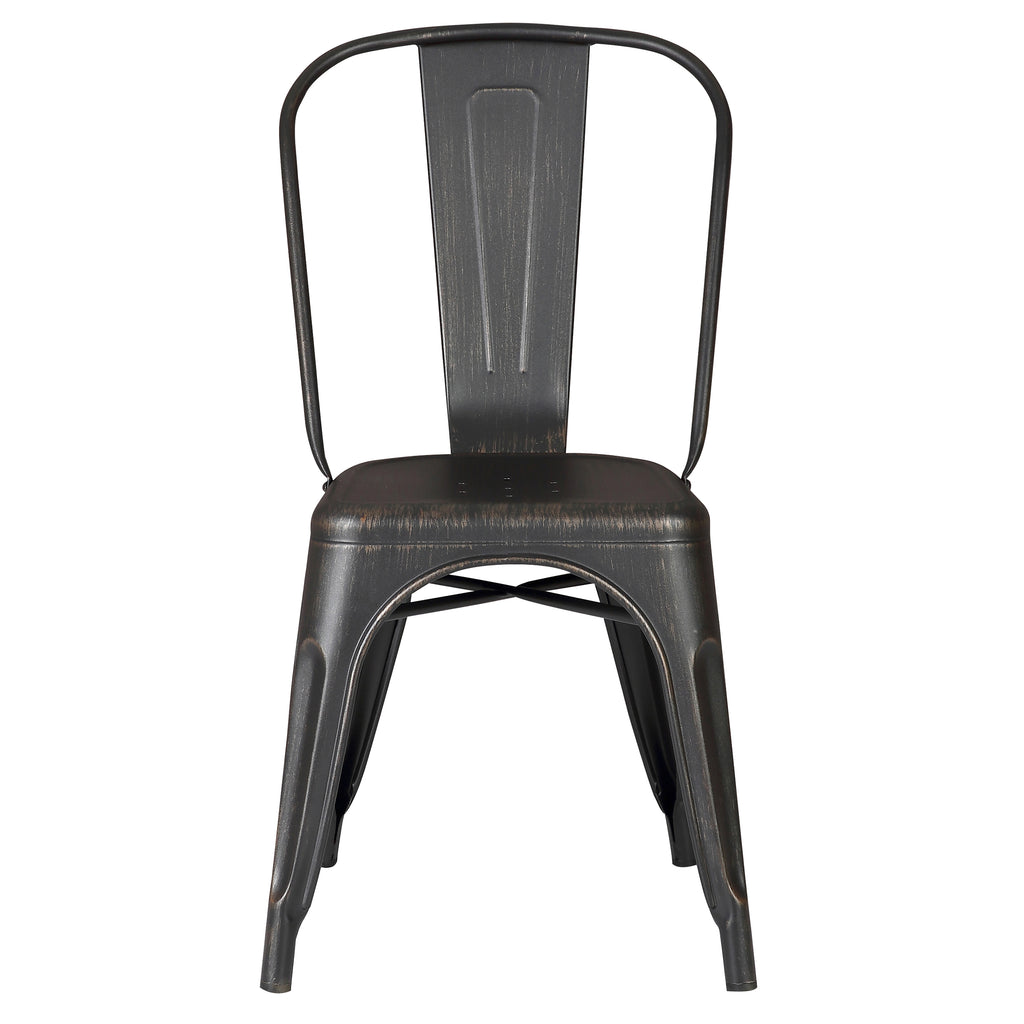 Set of 4 Stackable Metal Dining Chairs