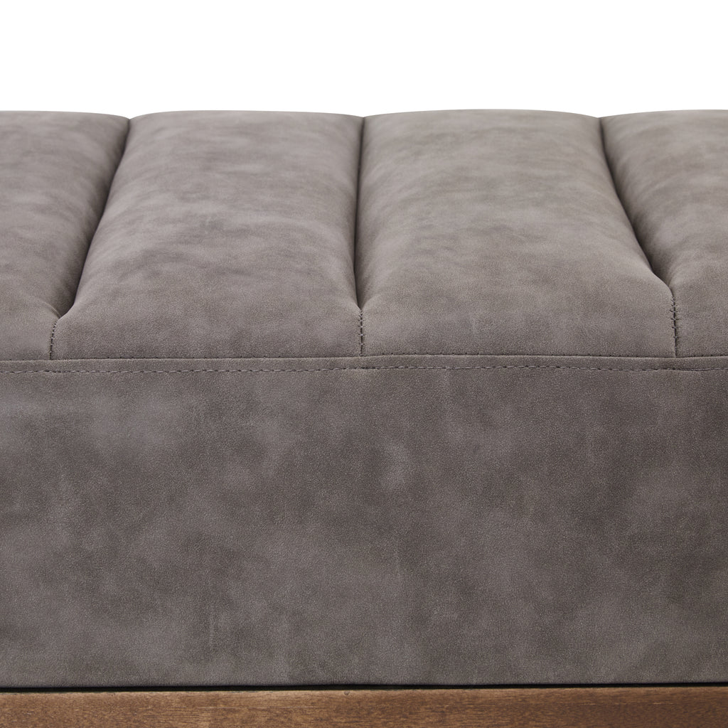 Upholstered Channel Tufted Ottoman Bench Seat