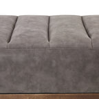 Upholstered Channel Tufted Ottoman Bench Seat