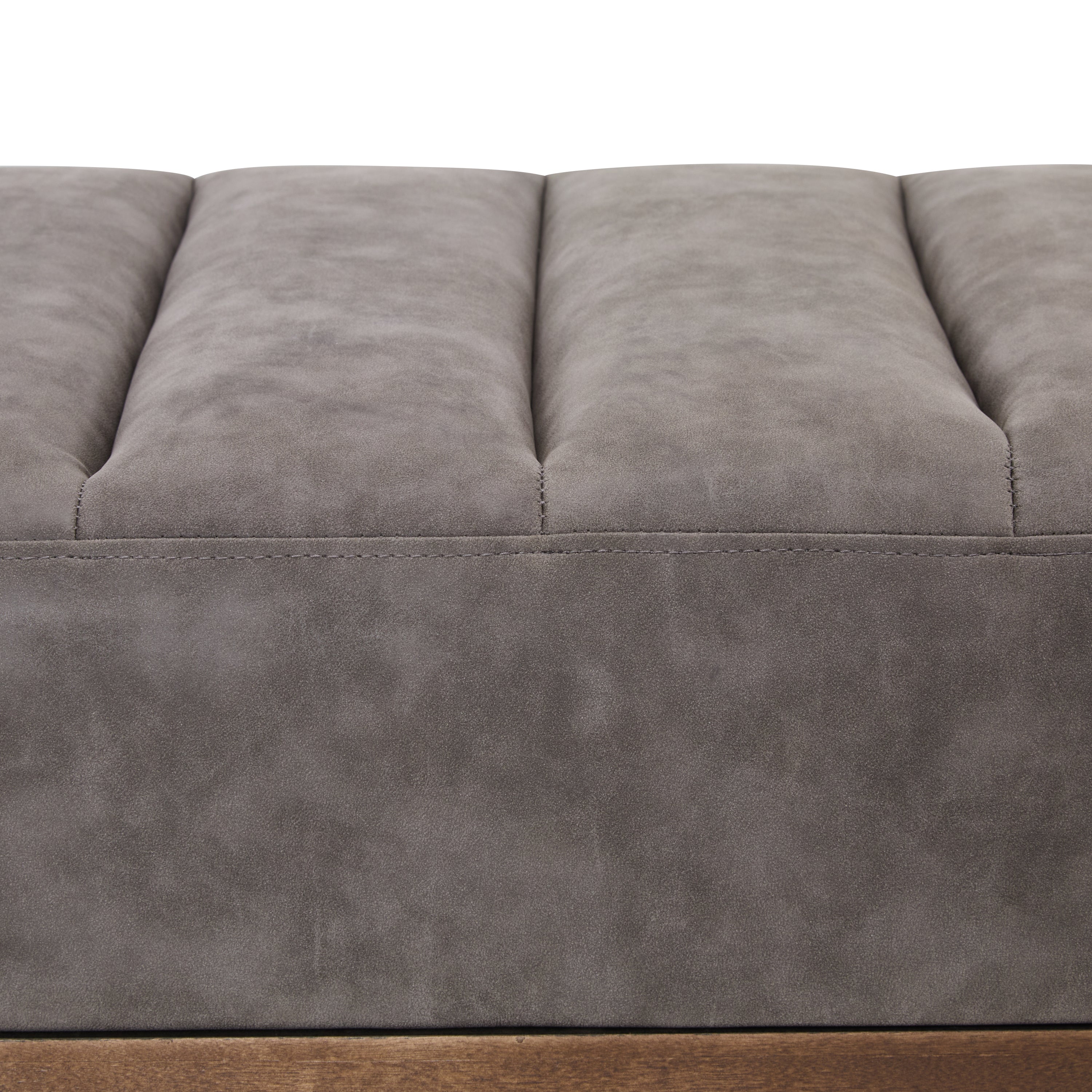 Upholstered Channel Tufted Ottoman Bench Seat