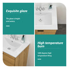 24"x18" White Rectangular Single Vanity Top with Faucet Holes