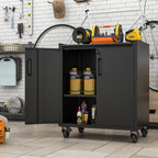 Heavy-Duty Metal Garage Storage Cabinet with Wheels