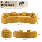 Yellow Curved Compressed Sofa - Creative Nordic-Style Design
