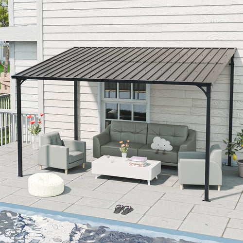Outdoor Pergola - 12' x 8' Galvanized Steel