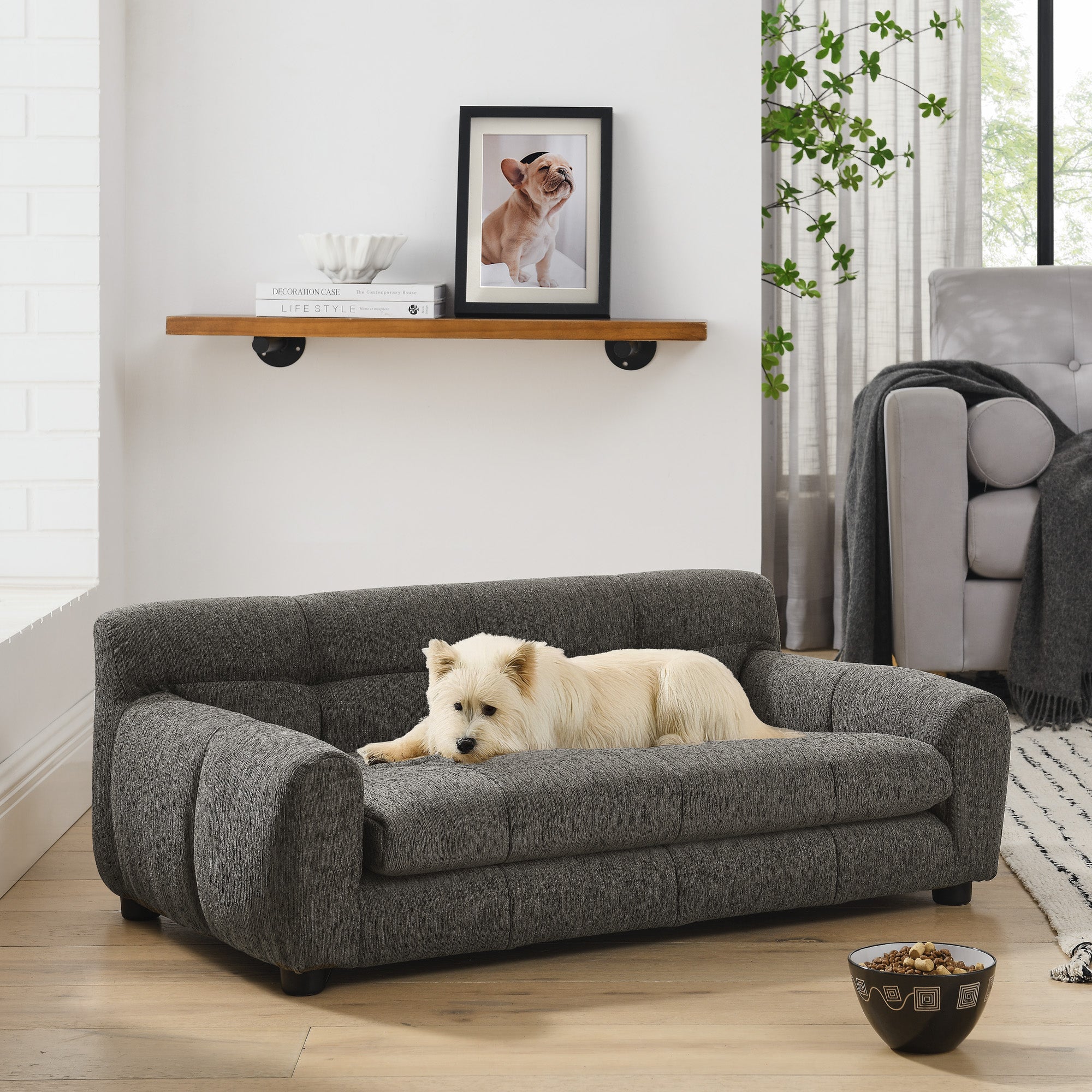 Soft and Comfortable Pet Sofa with Backrest and Armrests
