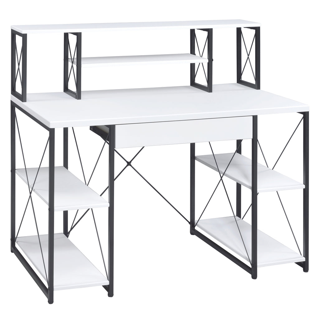 White and Black Recording Studio Desk