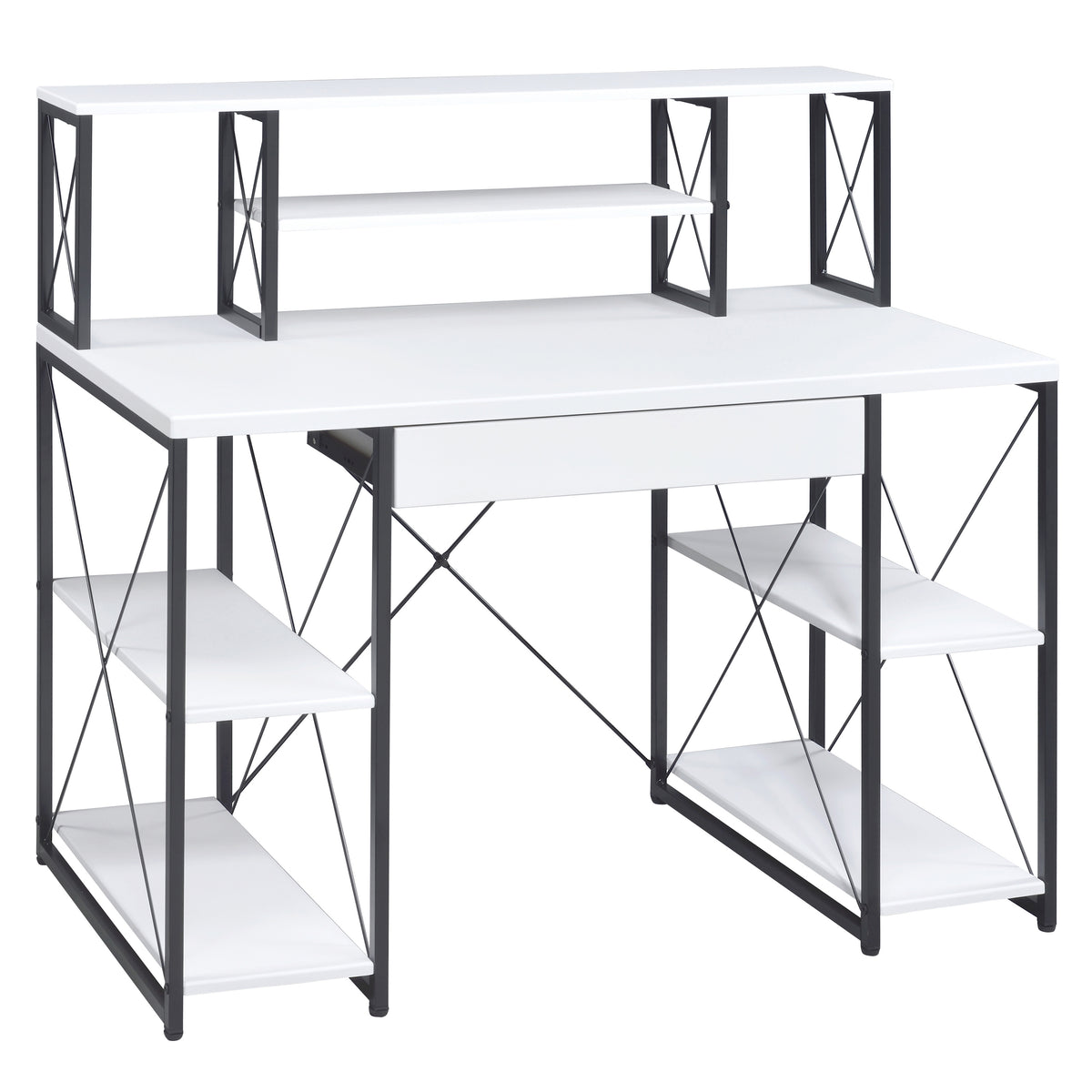 White and Black Recording Studio Desk