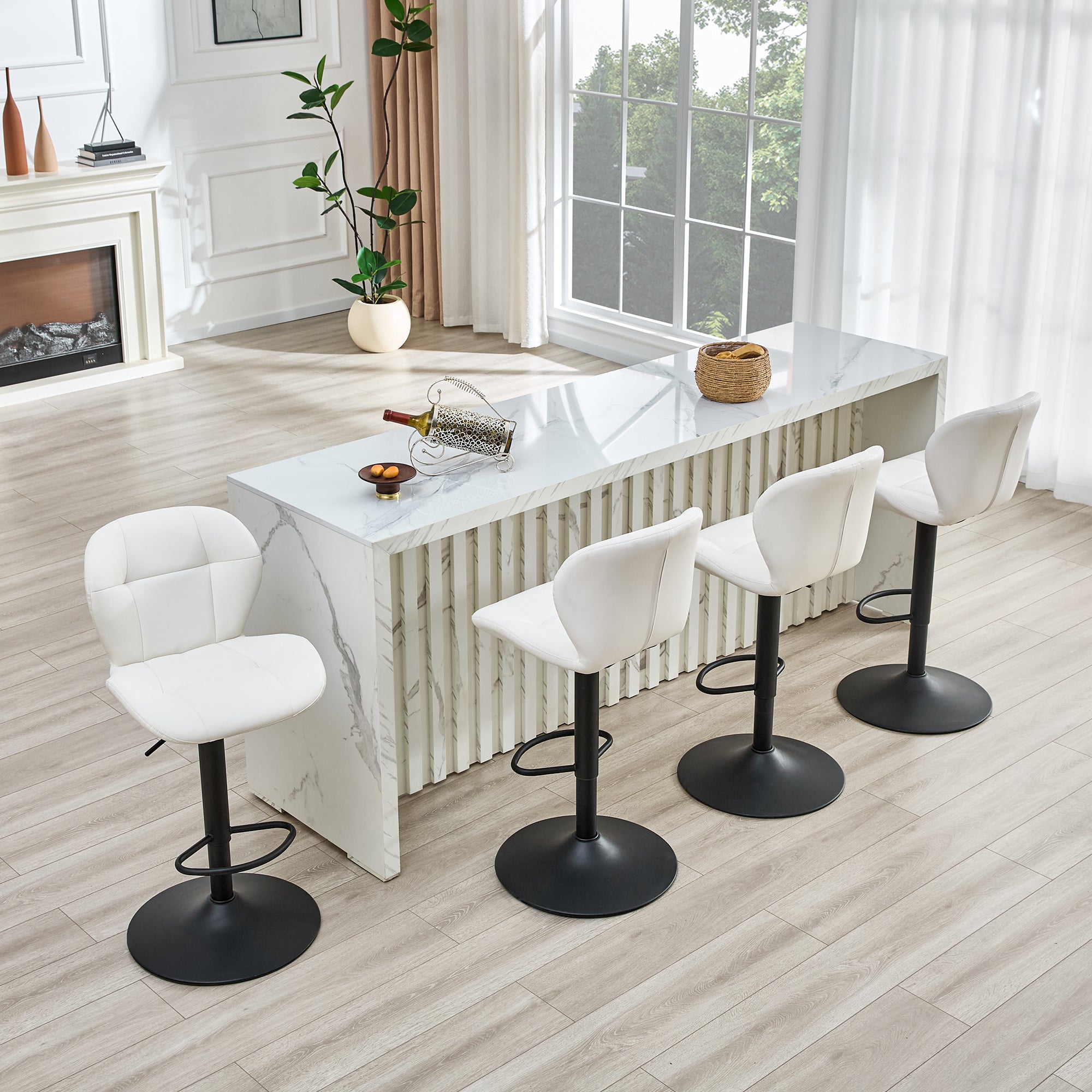 Set of 2 Height Adjustable Bar Stools