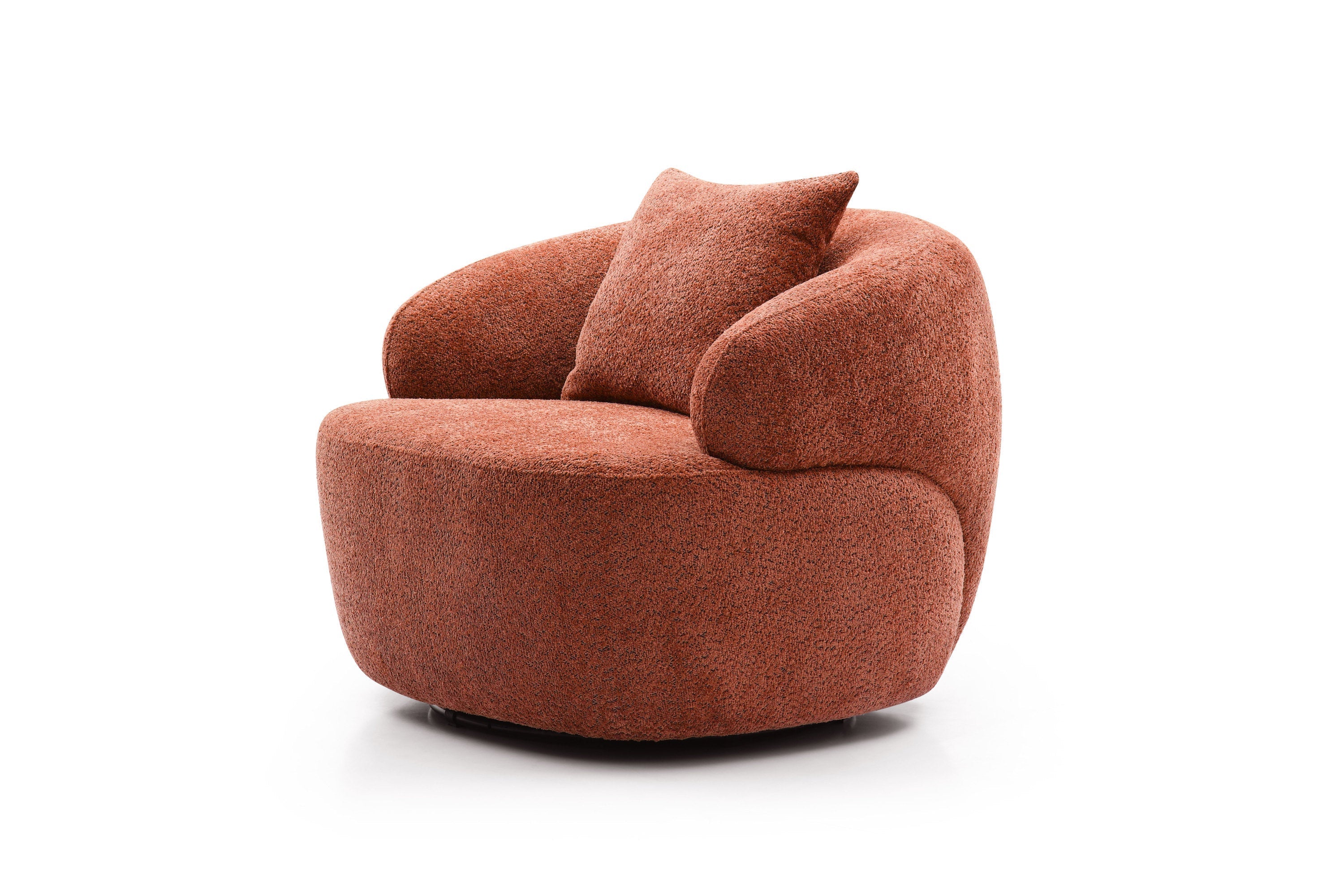 360° Swivel Mid Century Modern Curved 1-Seat Sofa - Orange