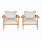 Terassi Outdoor Acacia Wood Lounge Chair, Set of 2