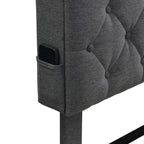 King-Size Upholstered Platform Bed Frame with Modern Button-Tufted