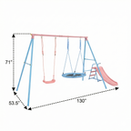 XNS107 Two Swing Set with Slide