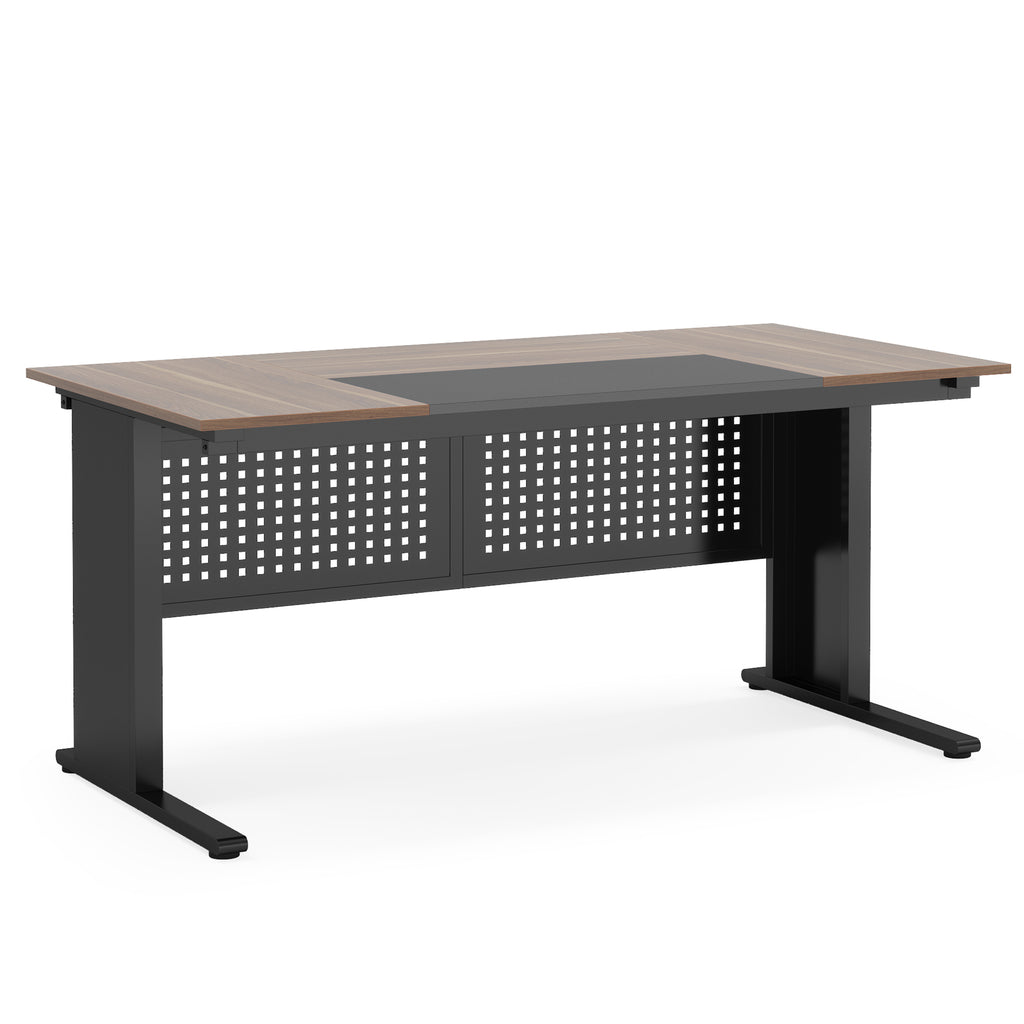 63" L-Shaped Executive Desk with File Cabinet
