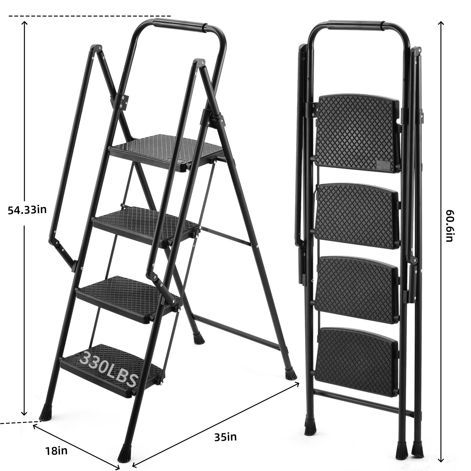Four Step Ladder - Lightweight Folding Step Stool