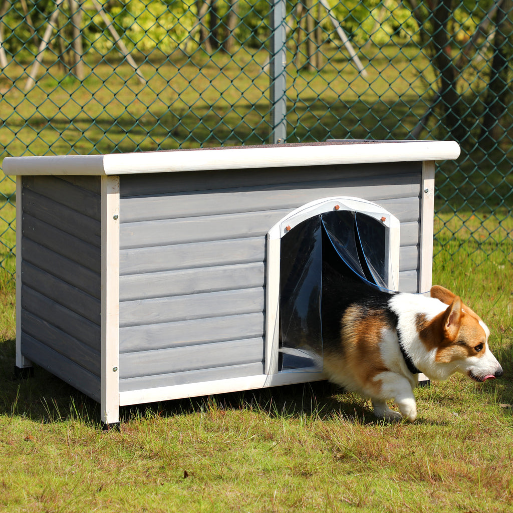 Medium Wooden Outdoor Dog House with Waterproof Roof