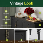 58.9" Stain Black Buffet Cabinet