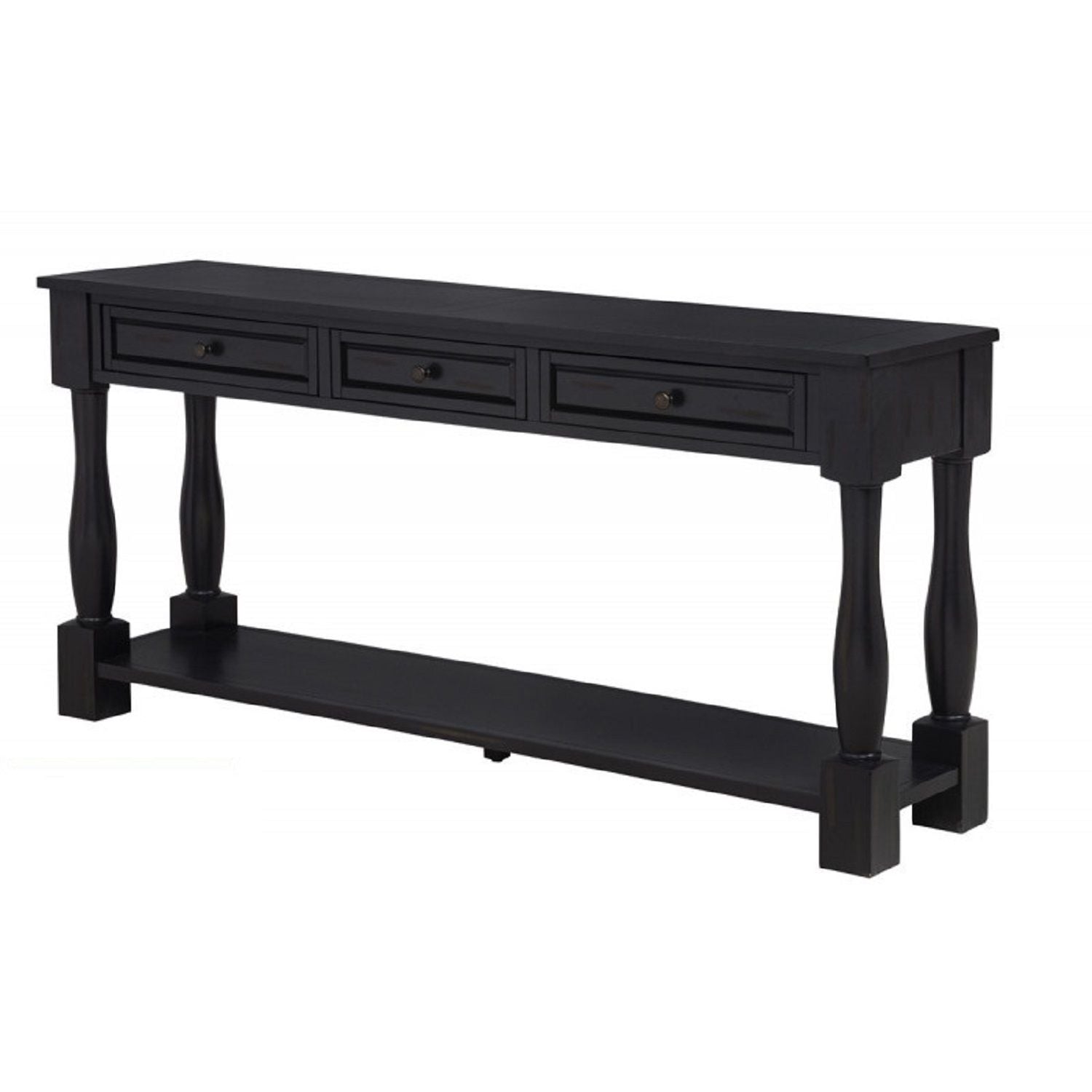 Long Console Table With Drawers And Shelf
