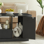 Modern Luxury Oval Coffee Table with Drawers
