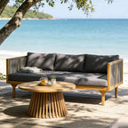2-Piece Outdoor Patio Set: Sofa with Dark