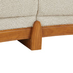 Elegant Curved Boucle Sofa with Solid Wood Frame