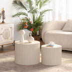 Round Wood Coffee Table for Living Room