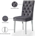 Modern Velvet Upholstered Dining Chair Set of 2