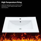 24" x 18" Bathroom Ceramic Console Sink
