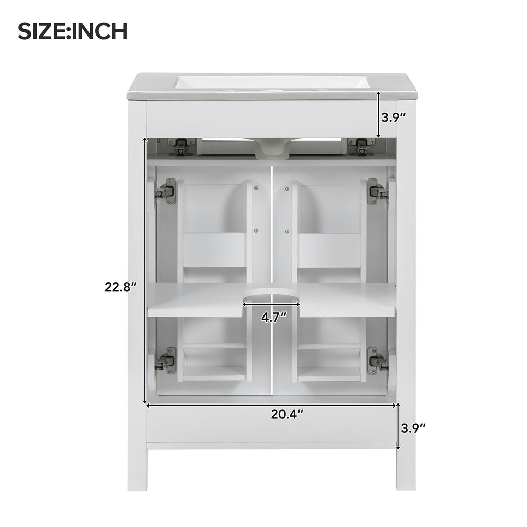 Modern 48-Inch Bathroom Vanity with Ceramic Sink