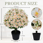 24-Inch Faux Flower Artificial Snow Lotus Potted Plant
