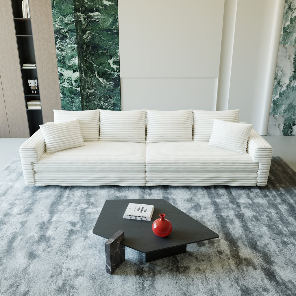 Plush Corduroy 4-Seat Sofa