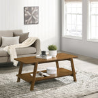 Metz Mid-Century Modern Wood Shelf 3-Piece Coffee Table Set