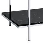 Angwin Mirrored Faux Marble Console Table